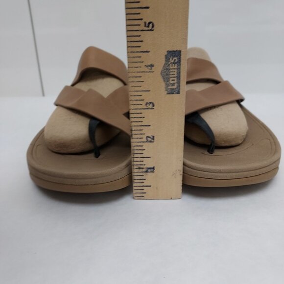 Fitflop Sling Sandal Women's 10 Straps Mink Taupe Toe Post Wobble Board Platform - Picture 14 of 15